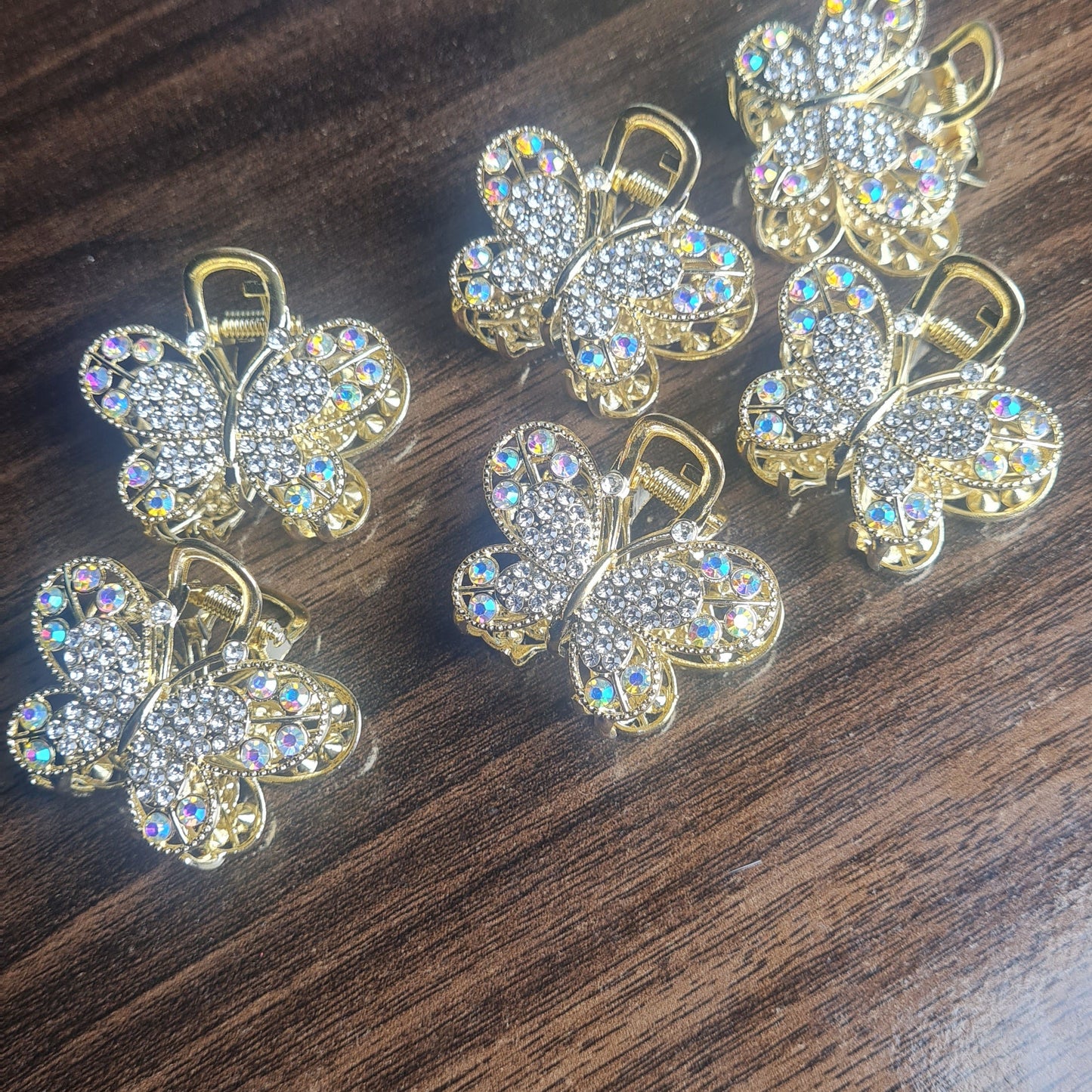 Rhinestone metal butterfly catcher