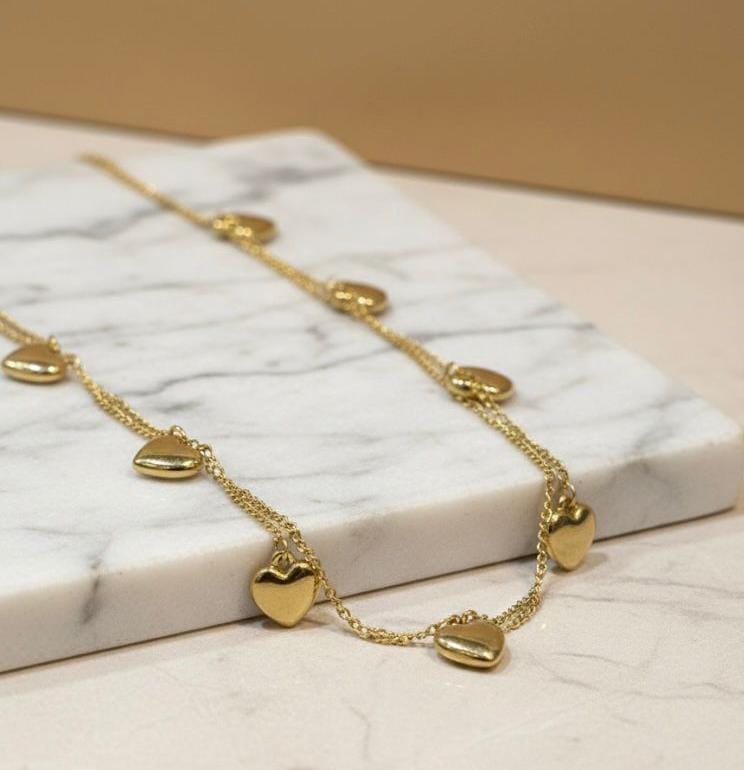 Stylish Heart Necklace and Bracelet