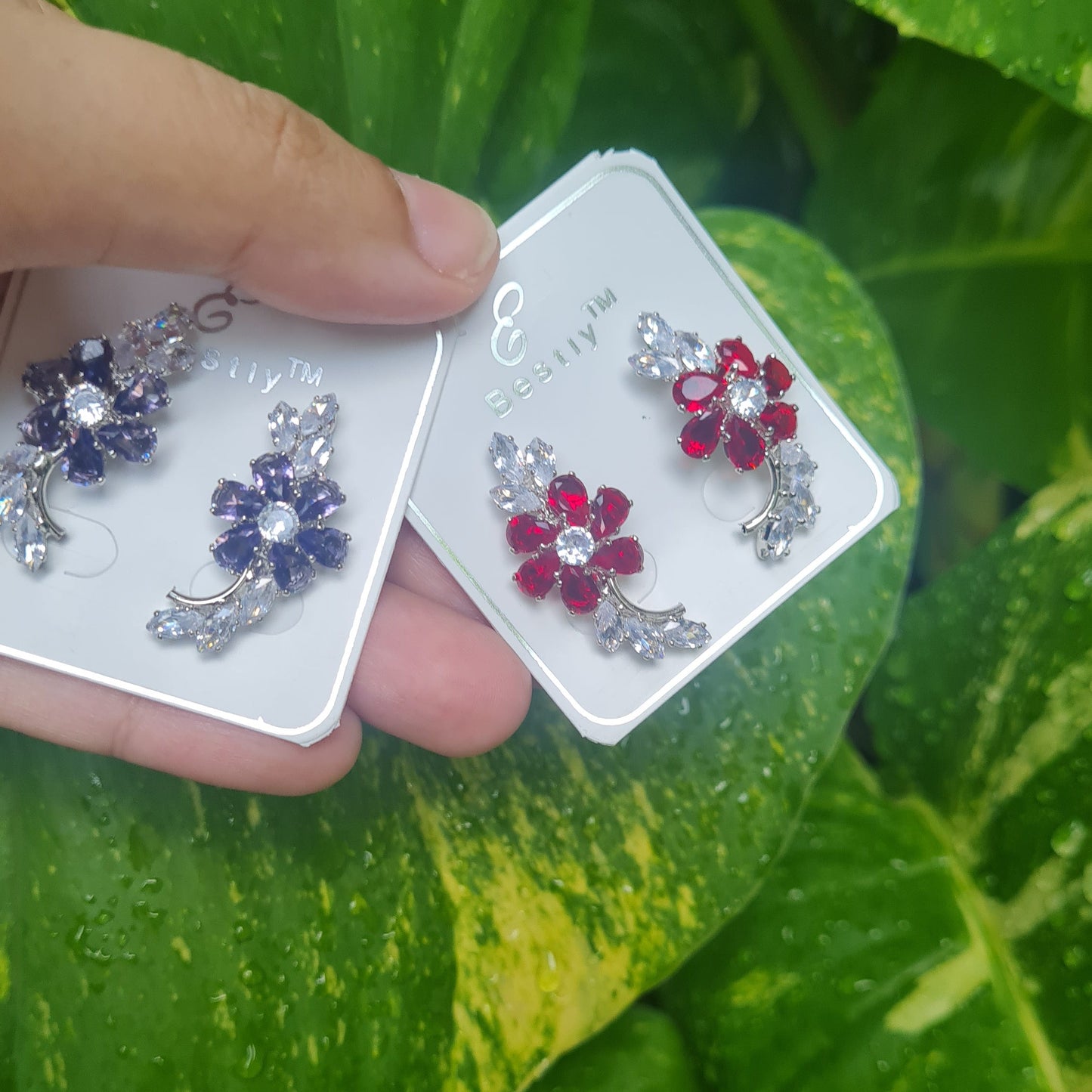 Flower Zircon Earrings