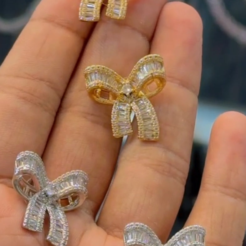 Zircon Bow Earrings