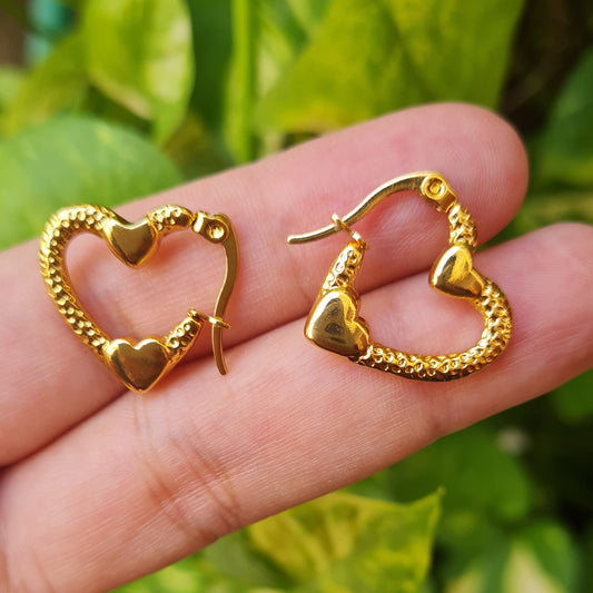 Heart Hoops (Stainless Steel)