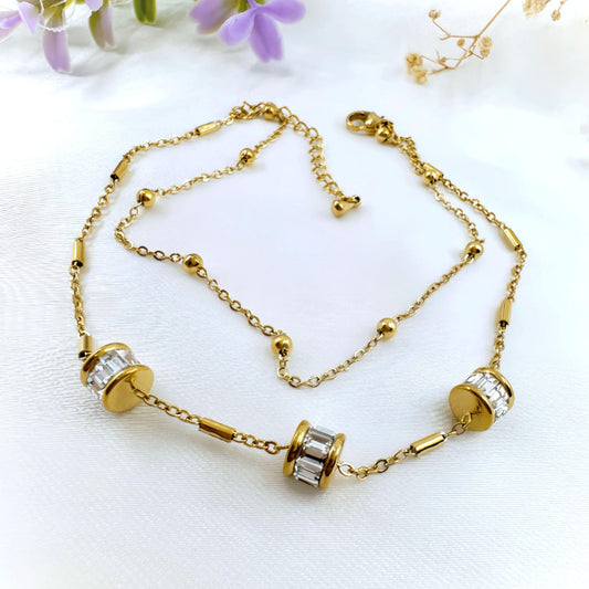 Sparkling Rhinestones Double Layered Bracelet