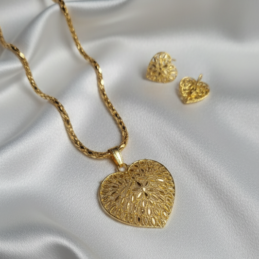 Gold Looking Locket Set