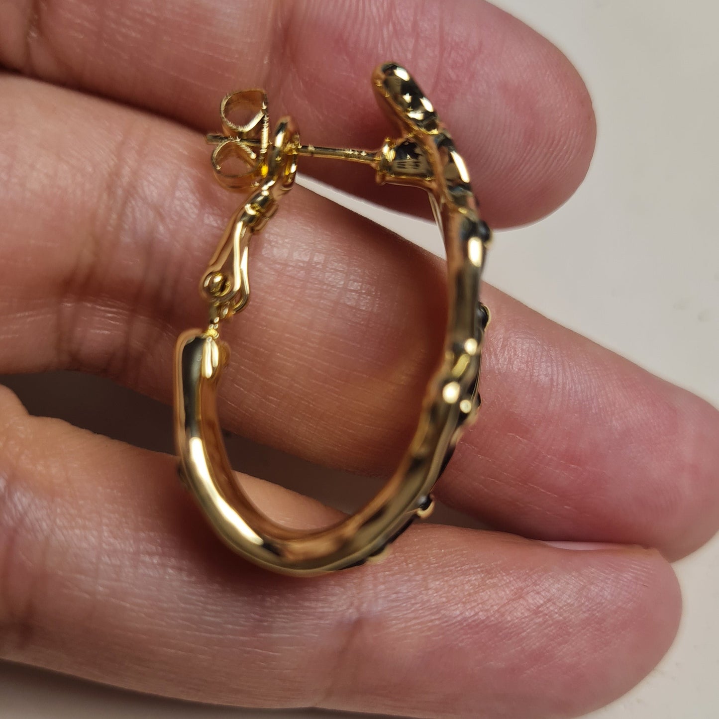 Black and Gold Hoops