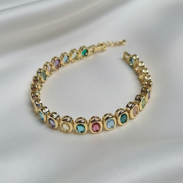 Multi color golden bracelet