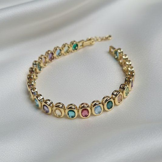 Multi color golden bracelet
