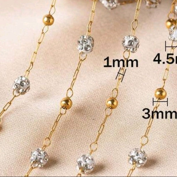 Stainless Steel Sparkle Glasses Chain (long)