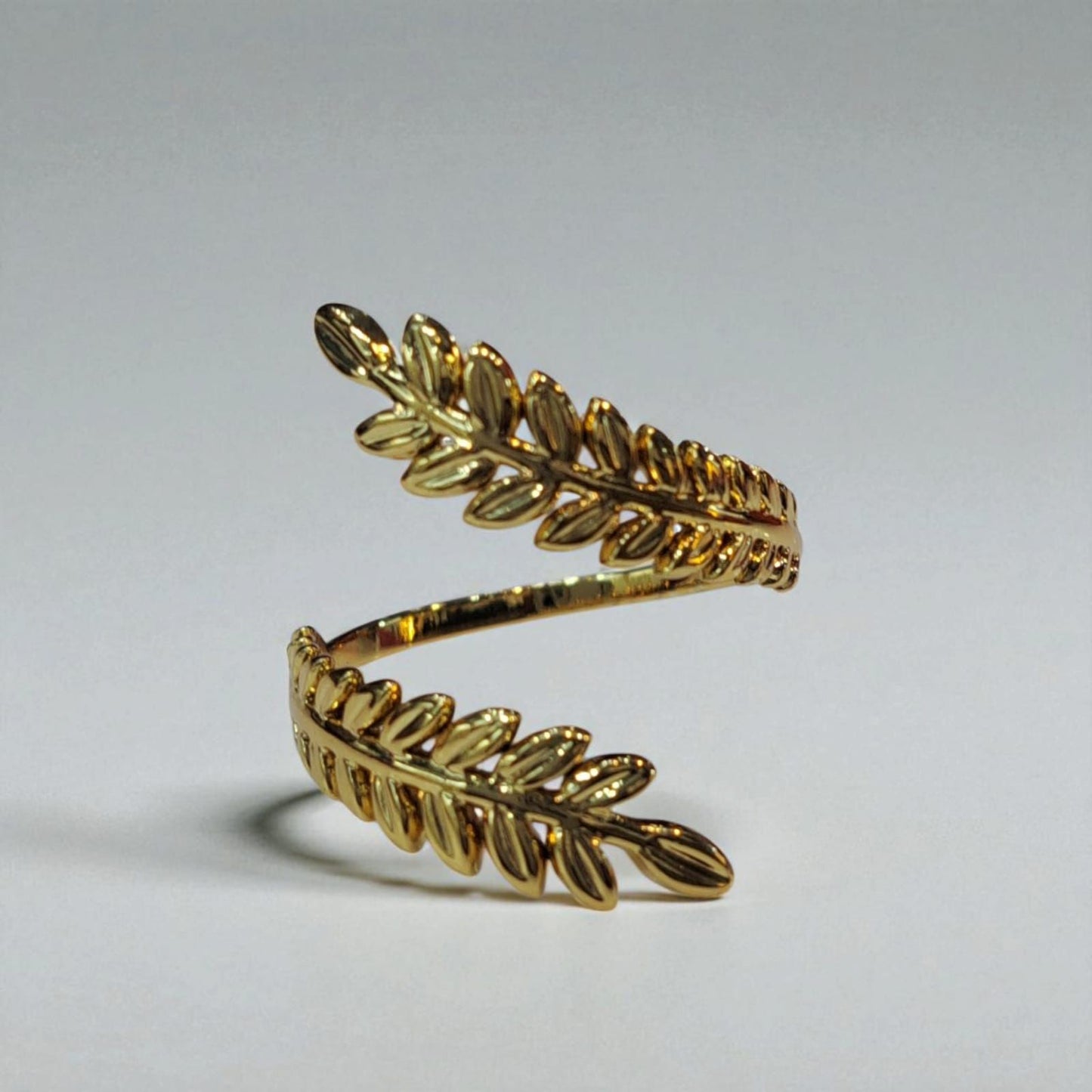 Stainless Steel Leaf Ring