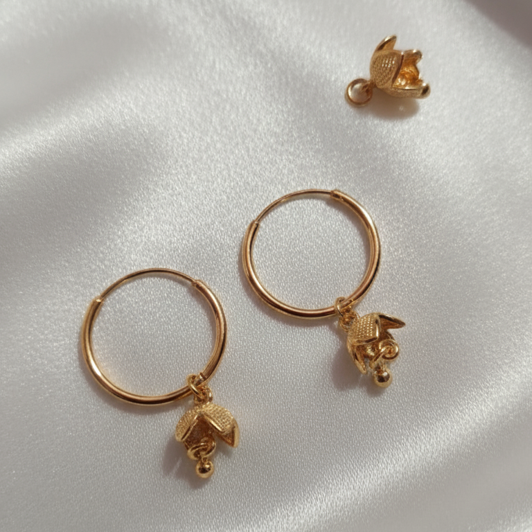 Gold Polished Baaliyan
