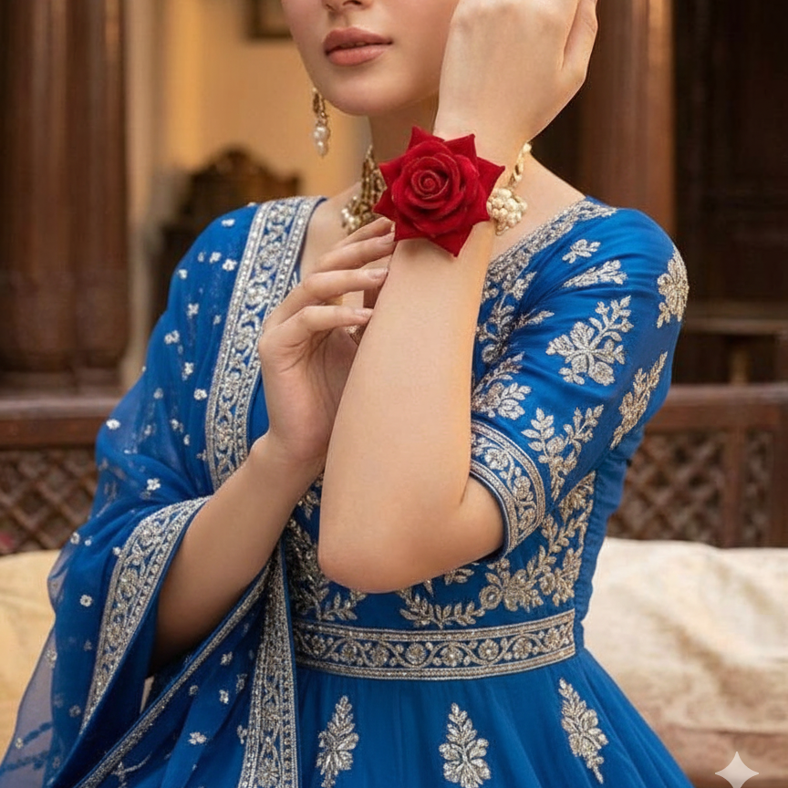 Rose Gajra with pearls