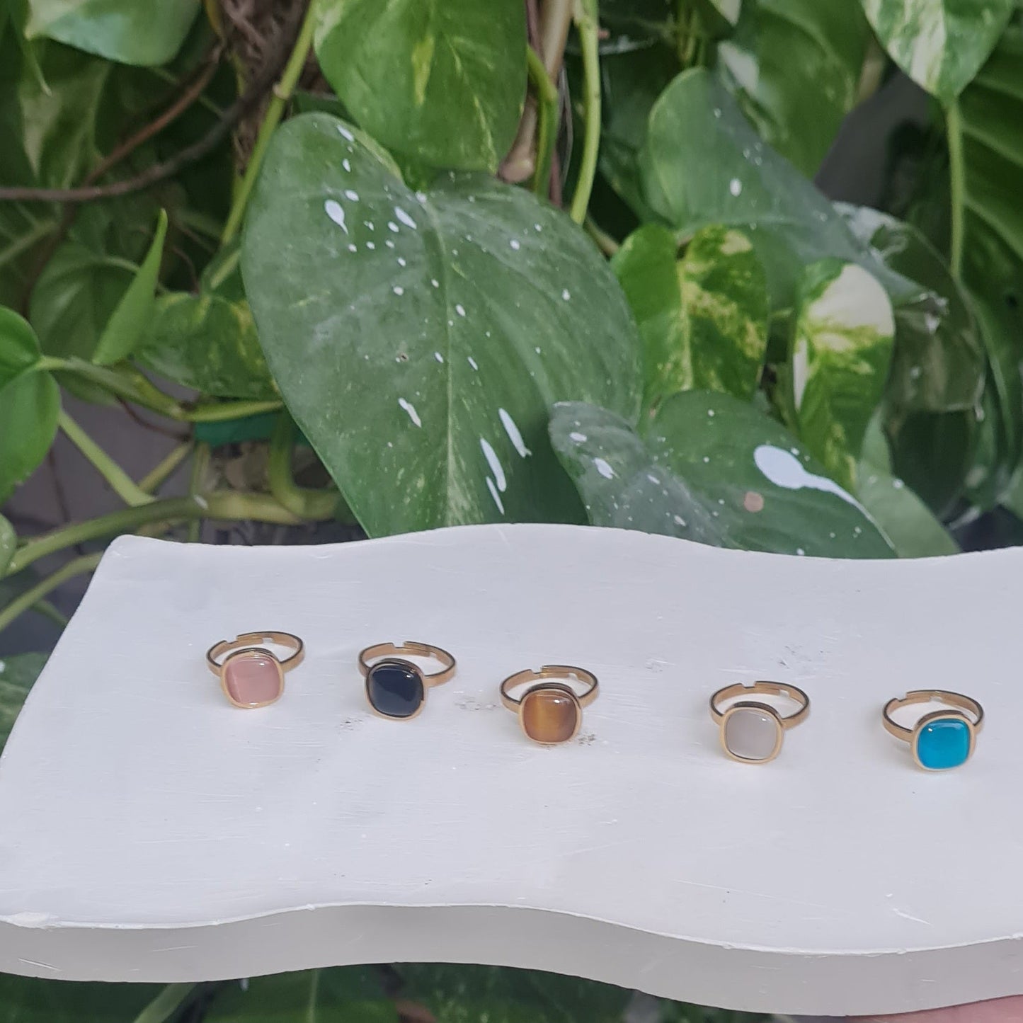 Cat-eye Stone Ring- Stainless Steel