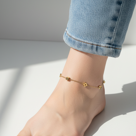 Anklet cube and flower (Single piece)