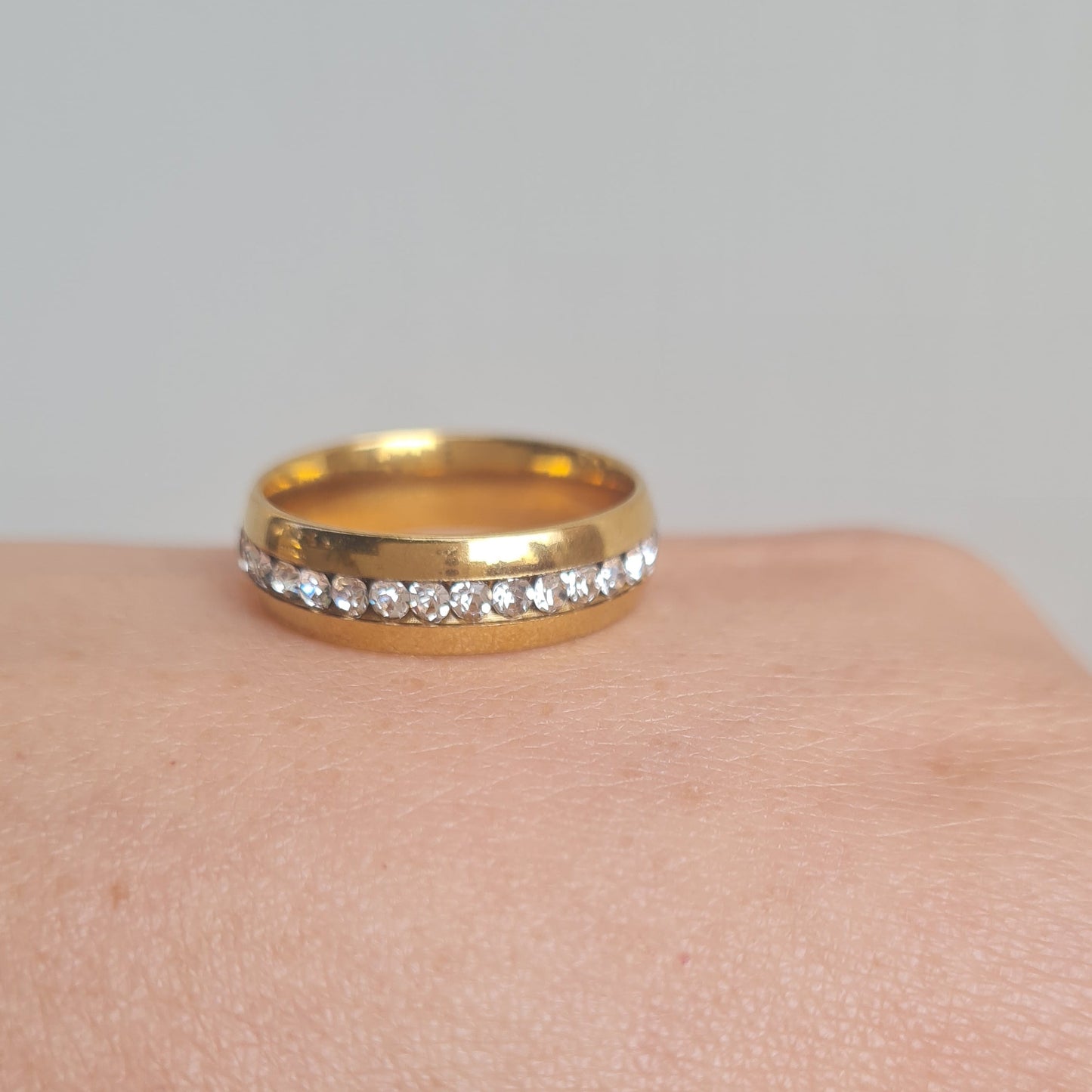 Ring with Rhinstones( Stainless Steel)