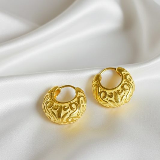 Gold Plated Carved Baaliyan