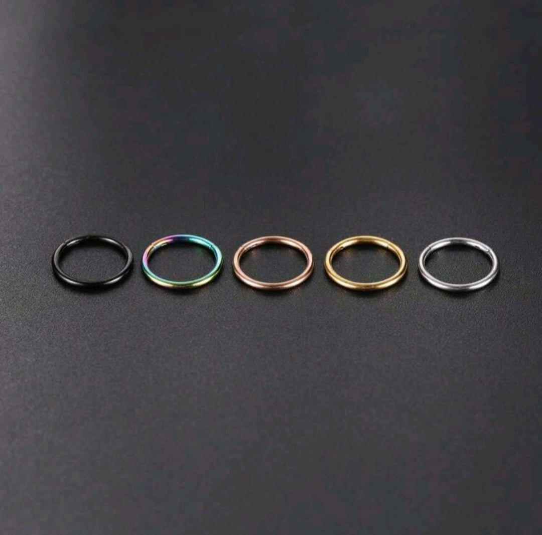 Plain Nose Ring (Single piece for pierced nose)