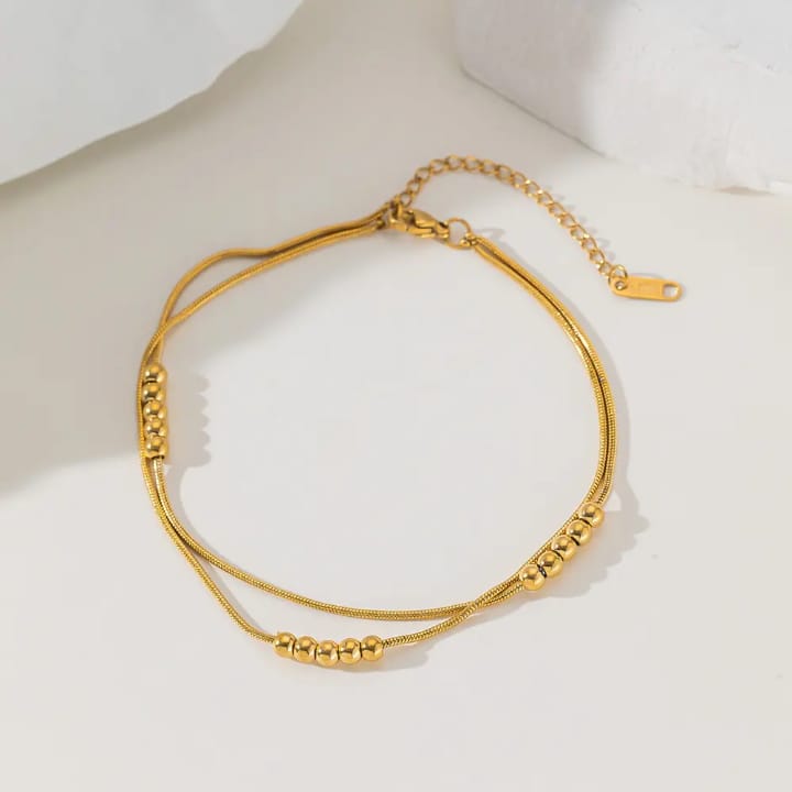 Double Layered Ball Anklet (Single Piece)