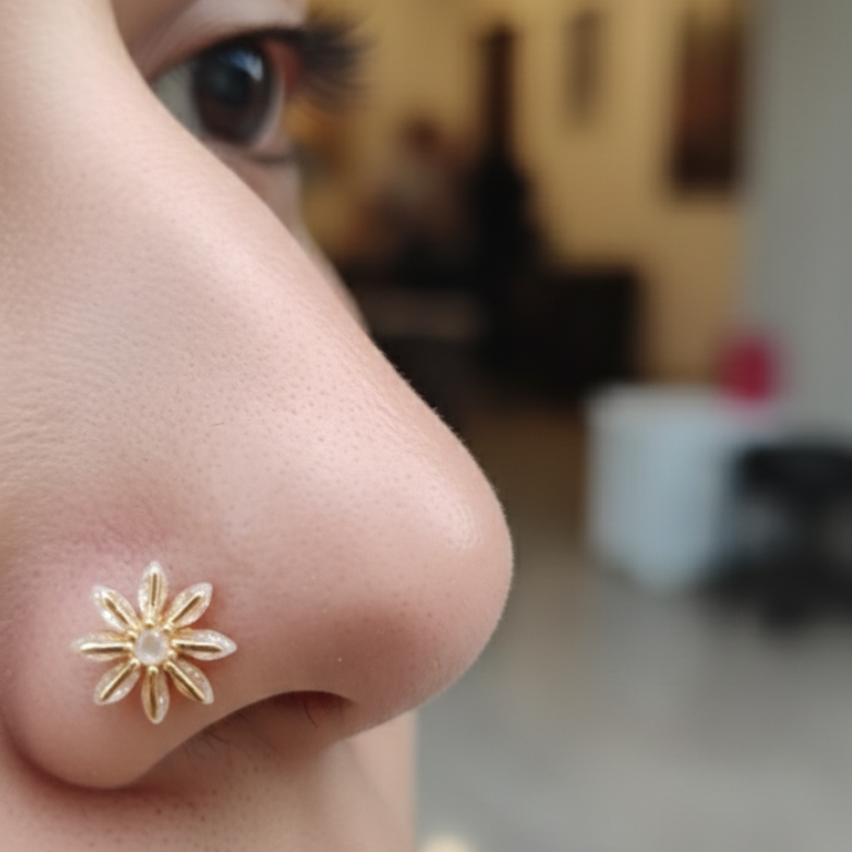 Nose Pin (Single Piece, for pierced nose)