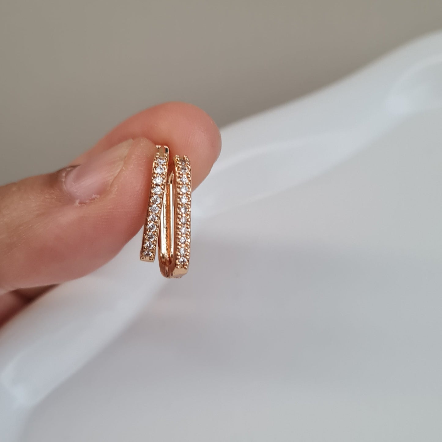 Gold Zircon Hoops