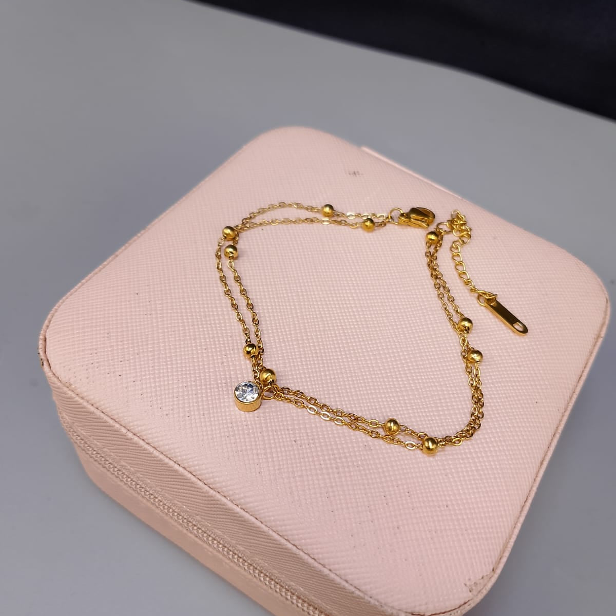 Ball and rhinestone Anklet (Single piece)