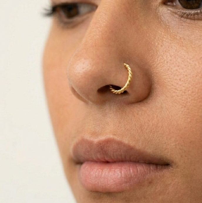 Twisted Nose Ring (For pierced nose)
