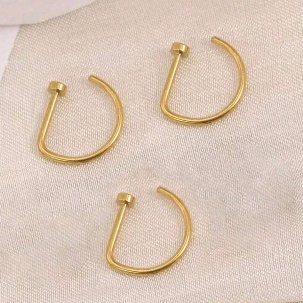 D- shaped Nose Ring (non- pierced nose)