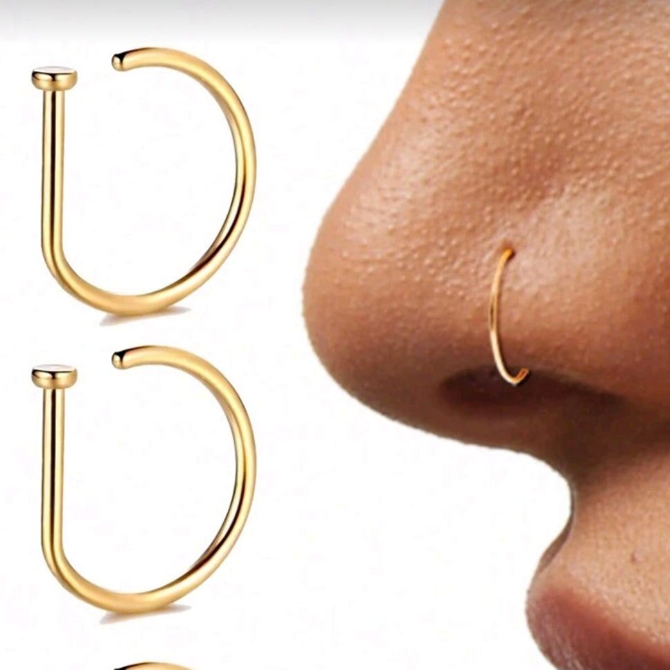 D- shaped Nose Ring (non- pierced nose)