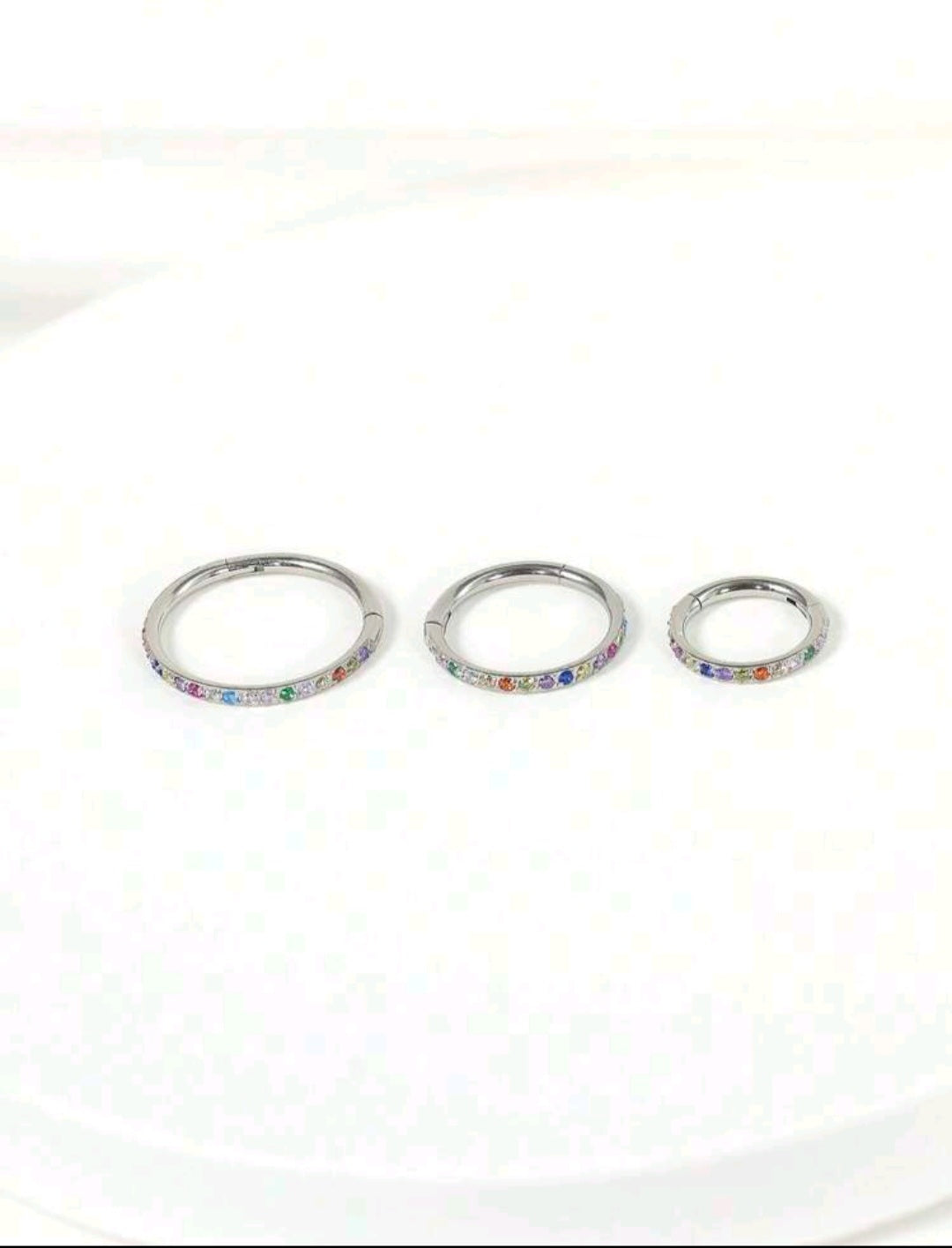 Nose Ring With Rhinestones SIDE INLAY STONES (1 Piece for Pierced Nose)