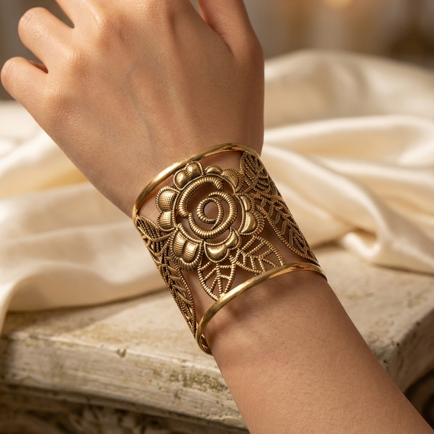 Ethnic Flower Handcuff