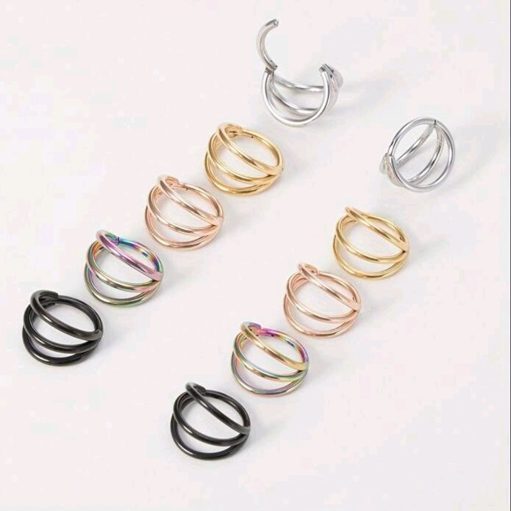 Tripple Layered Nose Ring (1 Pc for Pierced Nose only)
