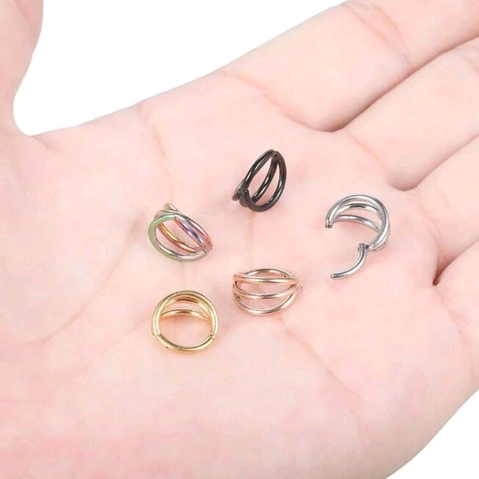 Tripple Layered Nose Ring (1 Pc for Pierced Nose only)