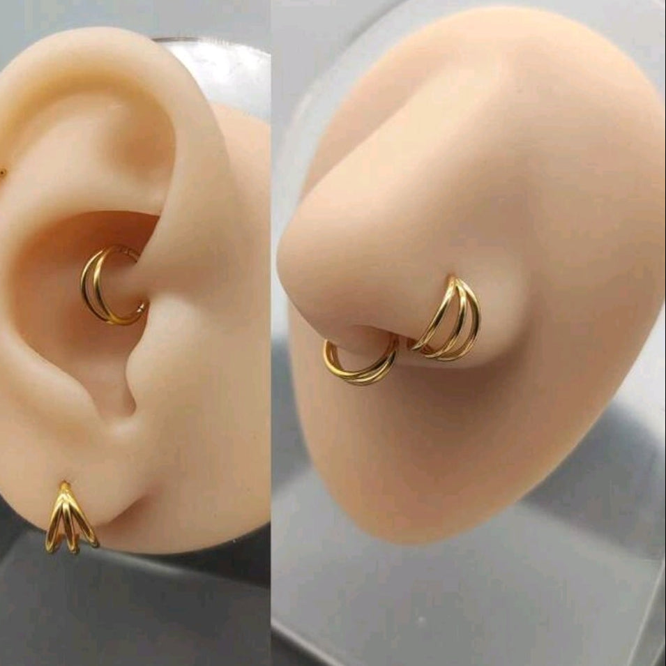 Tripple Layered Nose Ring (1 Pc for Pierced Nose only)