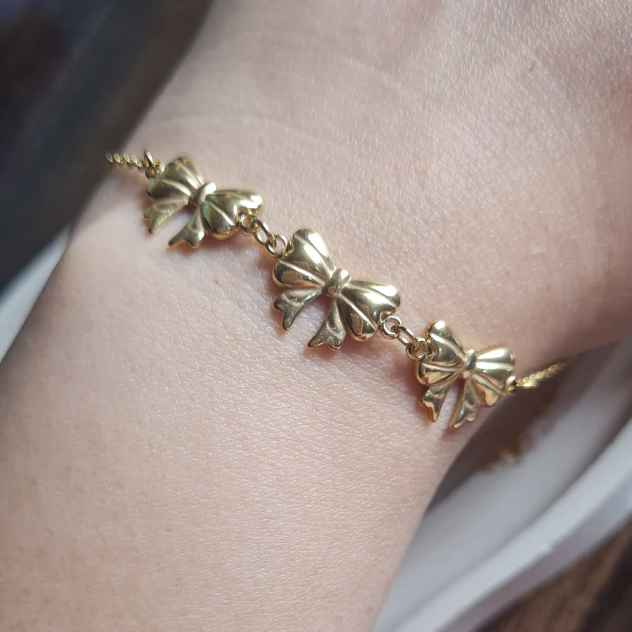 Tripple Bow Bracelet stainless steel gold