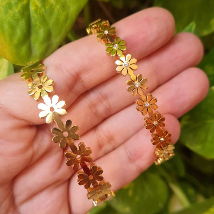 Stainless Steel Gold Plated Bangle