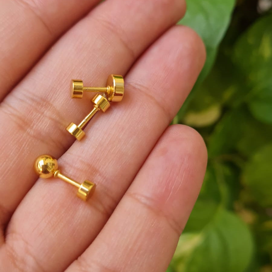 Ear Studs with Screw (pair)
