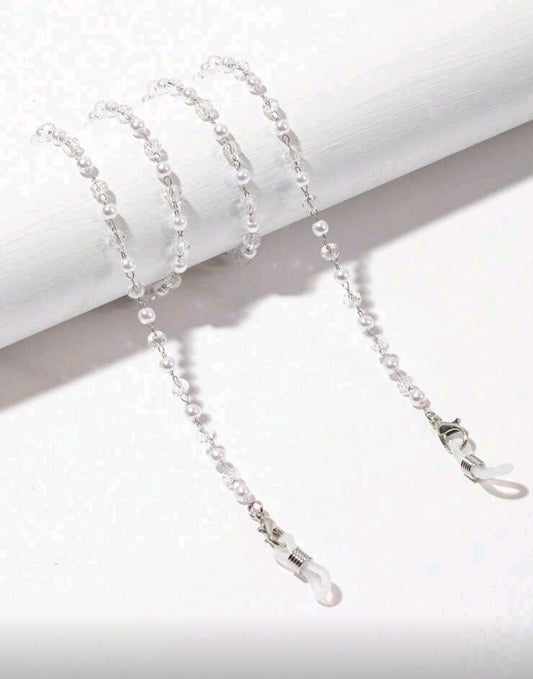 White Crystal and Pearly glasses chain ( 1 Piece)