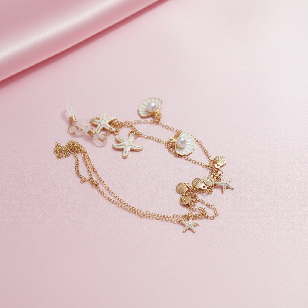 Starfish and Sea Shell Eyeglasses Chain (1 Piece)