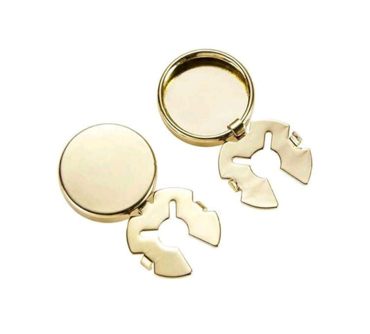 No Sew Buttons Plain Cufflinks (Pack of 2)