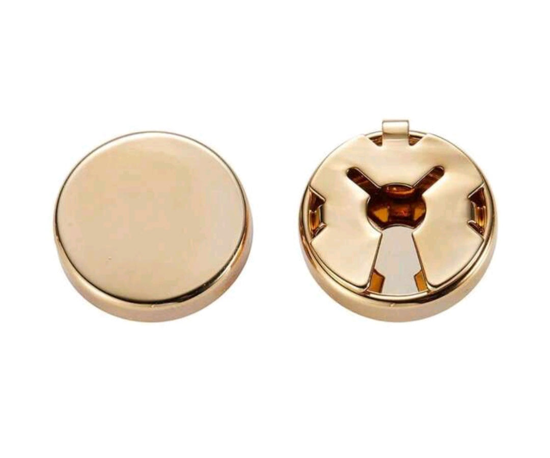 No Sew Buttons Plain Cufflinks (Pack of 2)