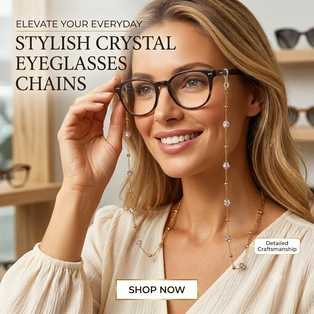 Stainless Steel Sparkle Glasses Chain (long)