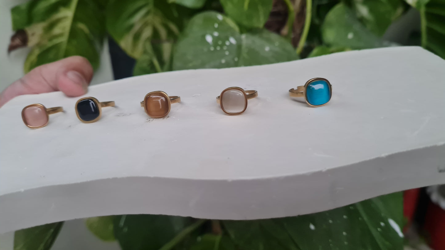 Cat-eye Stone Ring- Stainless Steel