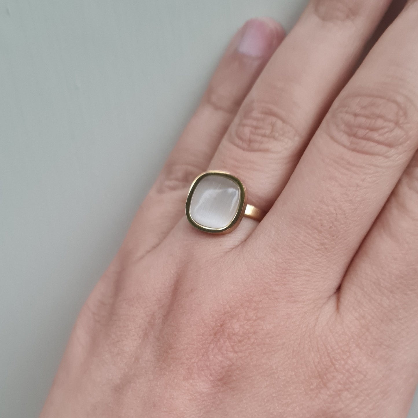 Cat-eye Stone Ring- Stainless Steel