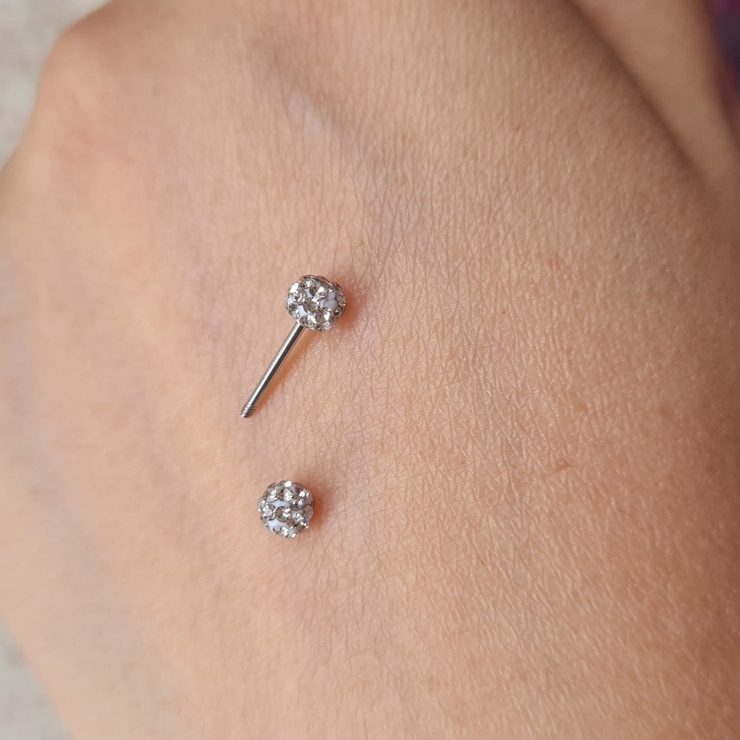 Silver White Zircons Ear Studs