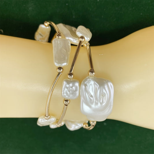 White stones Bracelet (2 pieces)