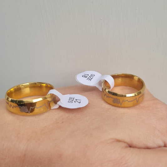Heart Beat Couple Rings