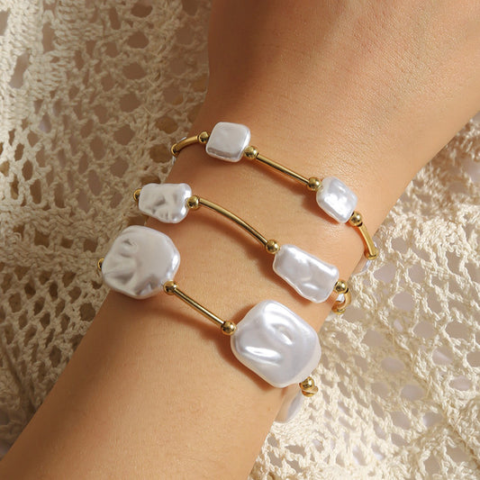 White stones Bracelet (2 pieces)
