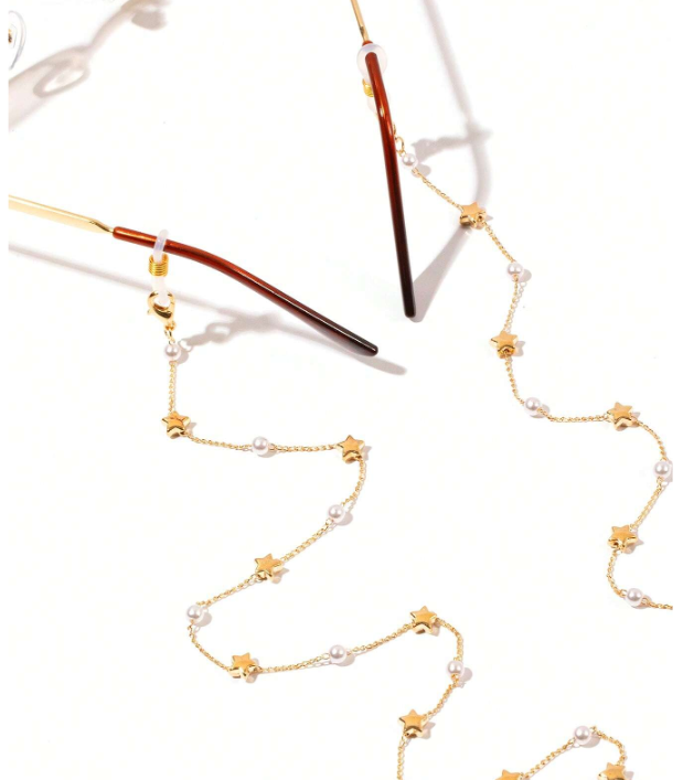 Star & Faux Pearl Women Sunglasses Chain