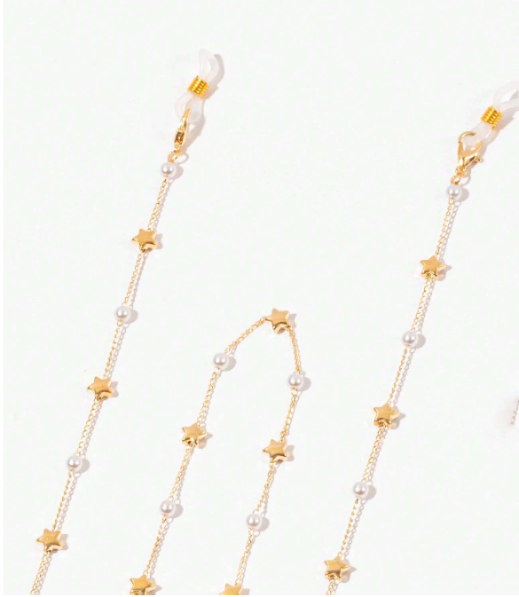Star & Faux Pearl Women Sunglasses Chain