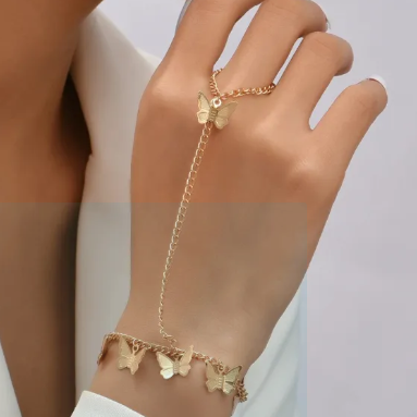 Finger Ring Butterfly Bracelet