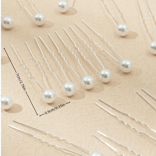 Faux Pearl Hair Bun Pins (4 piece)