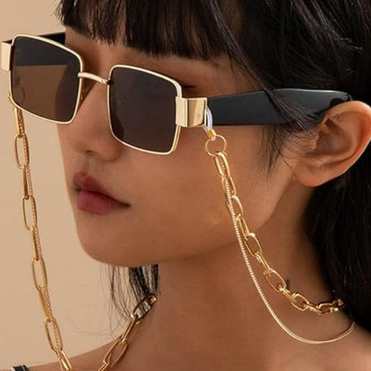 Double Layer Sunglasses Gold Chain